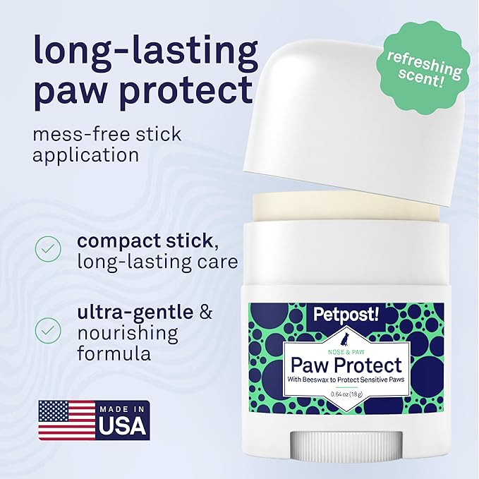 Petpost | Paw Protection for Dogs - Organic Sunflower Oil and Beeswax Balm for Hot Pavement - Wax Coats Dog Feet to Prevent Burns from Heat & Cold 0.64 oz.