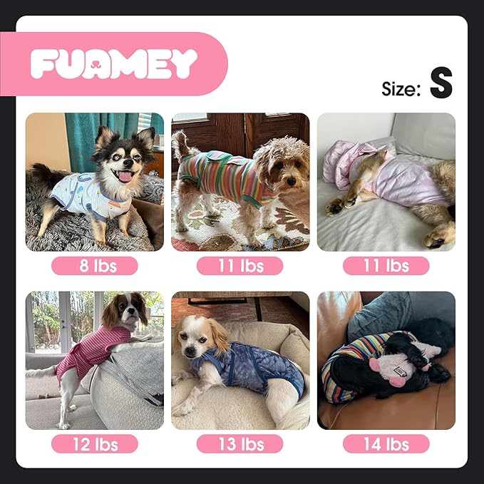 FUAMEY Dog Recovery Suit Male,Dogs Surgery Neuter Suits Puppy Spay Shirts for Female Protect Dog's Skin Anti Licking Abdominal Wounds Doggie Onesie Pet Bodysuit Alternative to Cone Polka Dot S