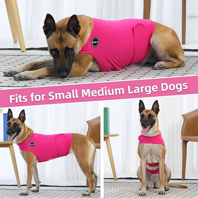 Dog Anxiety Vest, Skin-Friendly Thunder Jacket for Dogs, Dog Calming Shirt for Thunder, Fireworks, Vet Visits and Separation - Keep Pet Calm Without Medicine, Fit for Small Medium Large Dogs