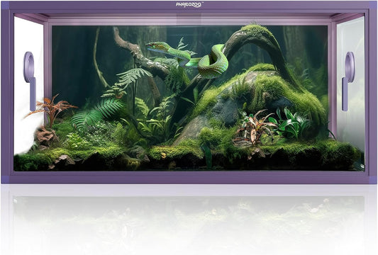 50 Gallon Bearded Dragon Tank, Reptile Enclosure for Easy Maintenance, Front Opening Reptile Tank with Top Screen Ventilation & Glass Sliding Door 36''x18''x18''