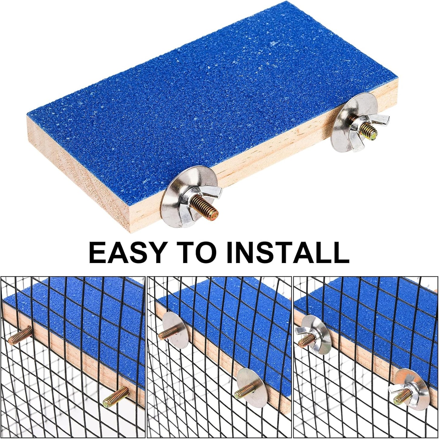 8 Pcs Bird Perch Stand Toy, Colorful Wood Parrot Perch Stand Platform Paw Grinding Stick, Bird Cage Accessories for Budgies,Parakeet,Cockatiel, Lorikeet, Conure