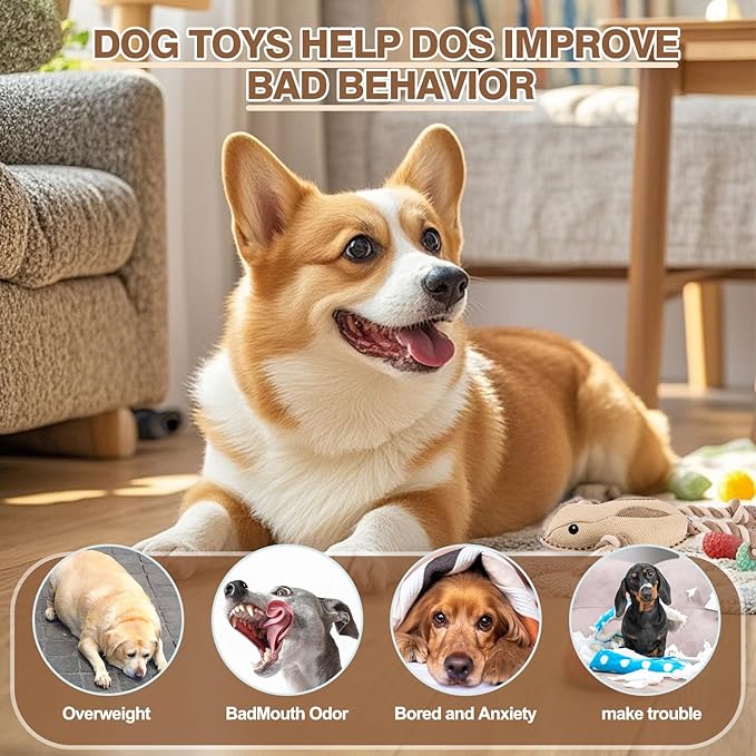 Nature Tough Ramie Cotton Fabric Durable Squeaky Dog Toys for chewers Interactive to Keep Them Busy, Funny Tug of War Dogs Toy for Small Medium Large Cute Birthday Gift (Frog)