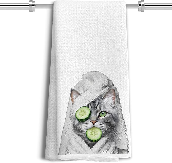 Funny Cat Hand Towels for Bathroom Decor, Cute Cat Mom Lady Lovers Gifts, Funny Kitchen Towels, Kids Bathroom Hand Towels,16x24 Inches