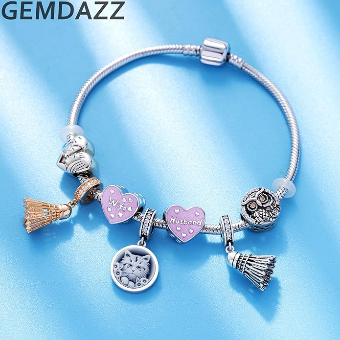 GEMDAZZ Animal Theme Charms in 925 Sterling Silver, Cute 3D Polar Bear, Frog, Cicada, Ladybug, Bee, Dragonfly Beads fit European Women Bracelet, Gift for Birthday/Christmas/Friends/Mom/Lover