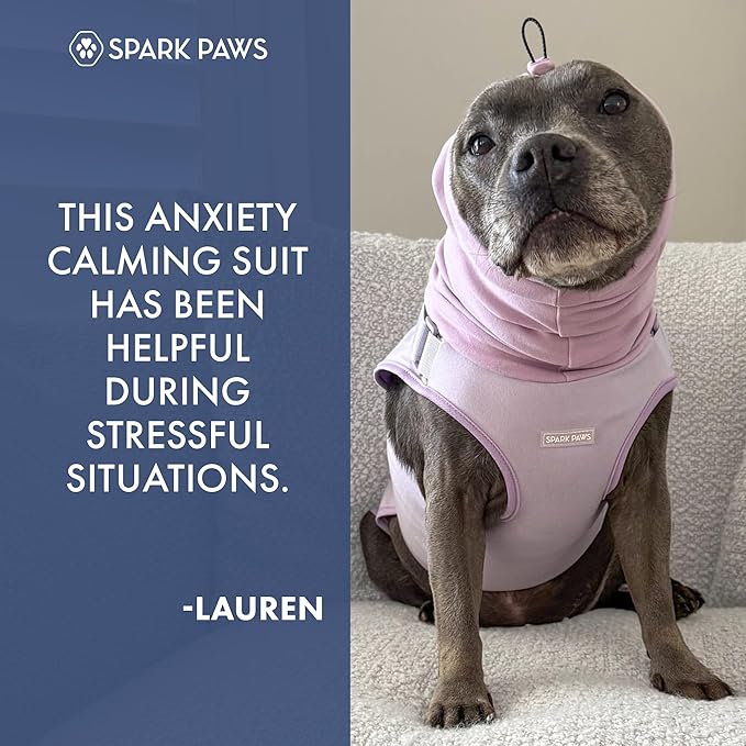 Spark Paws Anxiety Relief Vest for Dogs – Gentle Compression Dog Anxiety Suit, Calming Wrap for Separation Anxiety, Thunder, Fireworks, Suitable for Small Medium and Large Breeds - Purple - Size 4XL