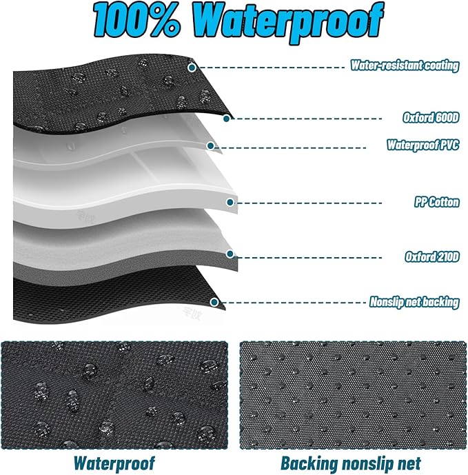 Dog Car Seat Cover for Back Seat with Mesh Window, 600D Heavy Duty Pet Seats Cover with Side Flap,100% Waterproof Dog Hammock, Anti-Scratch Nonslip Pet Seats Protector for Cars Trucks SUV