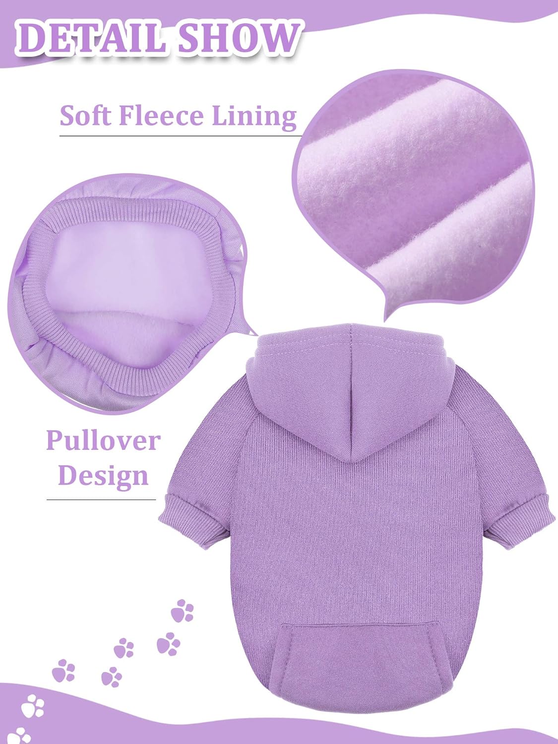 6 Pieces Dog Hoodie Dog Clothes Sweaters with Hat, Pet Winter Clothes Warm Hoodies Coat Sweater for Small Dogs Chihuahua (L)