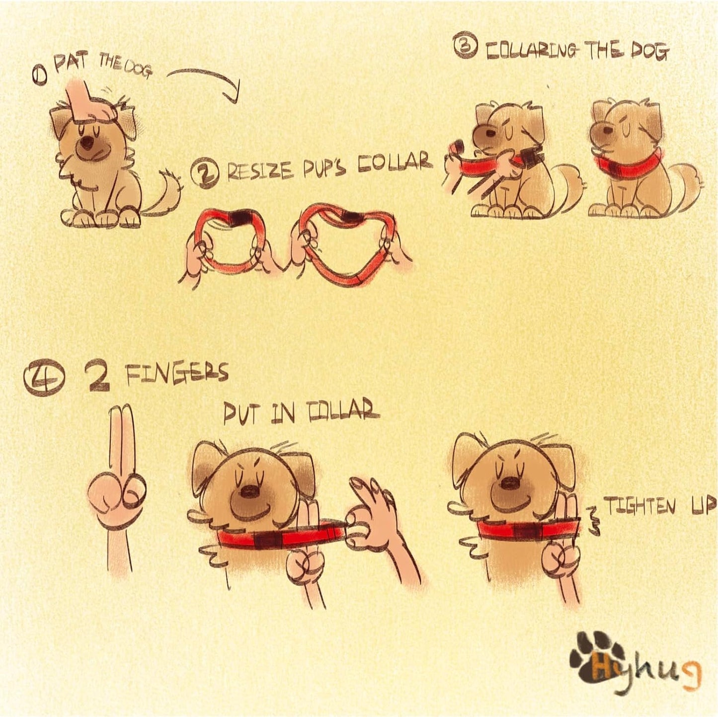 Hyhug Pets Solid Color Classic Regular Heavy Duty Basic Collar for Small Dogs, Unique Design Adjustment Triglide Slide (Buckle) Can Attached Name Tag Accessories. (Small, Rose Red)