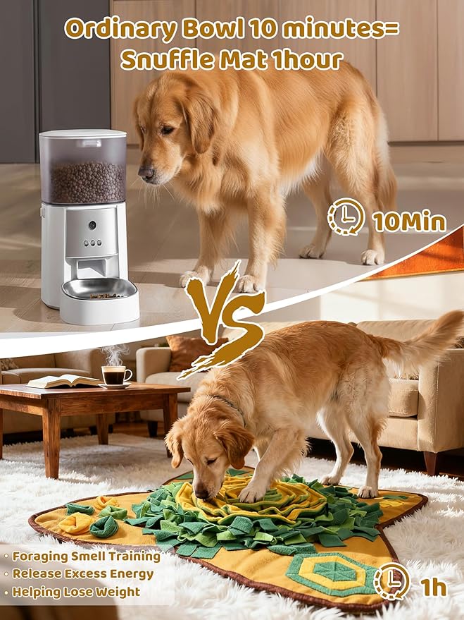 Pet Snuffle Mat for Dogs Large Breed 36'' X 36''- Interactive Dog Toys for Boredom - Slow Feeder - Sniff mat - Enrichment Toys- Mental Stimulation- Slow Feed- Washable & Foldable