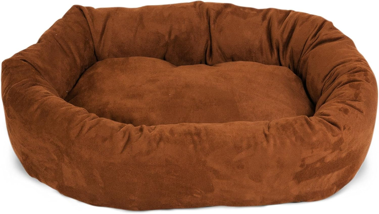 Majestic Pet Villa 40 Inch Shredded Memory Foam Dog Bed for Large Sized Dogs 40x29x9 Inch–Orthopedic Dog Bed with Removable Washable Cover-Washable Large Pet Bed with Head Support-Navy