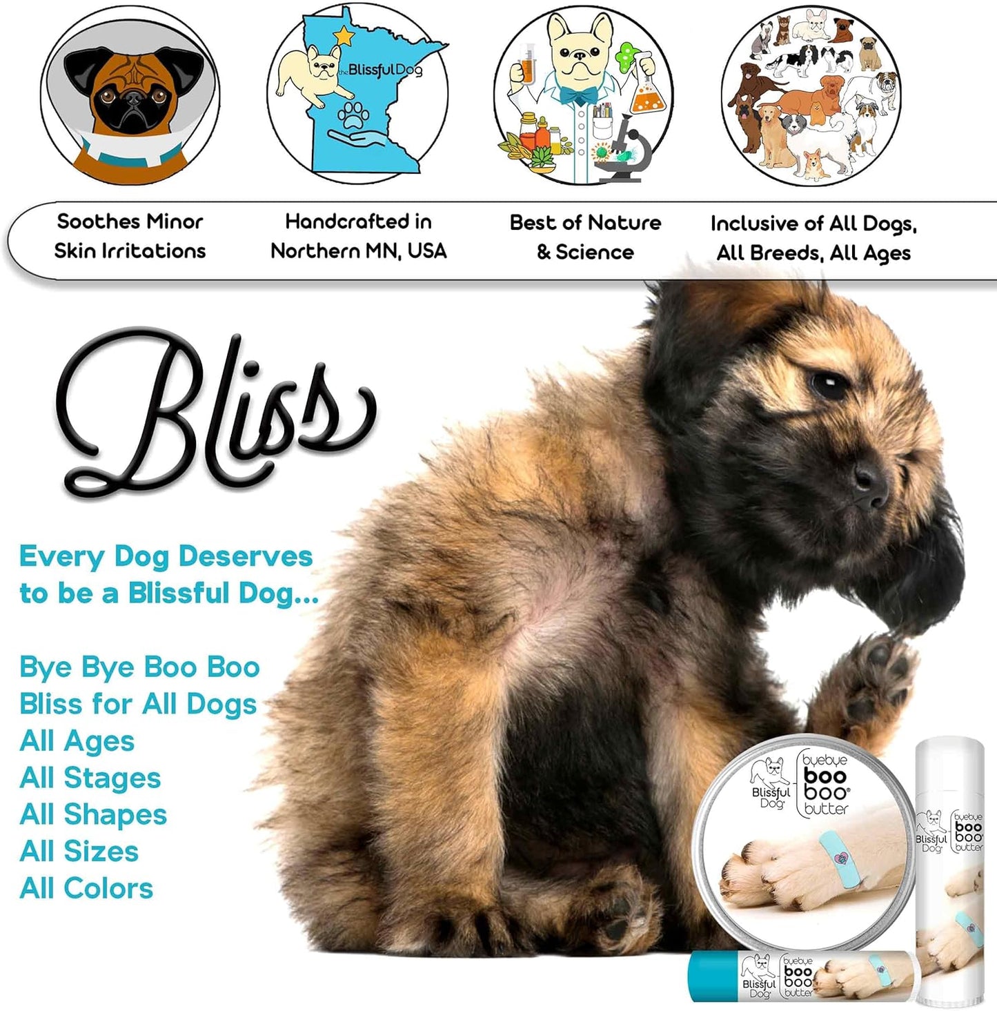 The Blissful Dog Lhasa Apso Boo Boo Butter, 0.50-Ounce