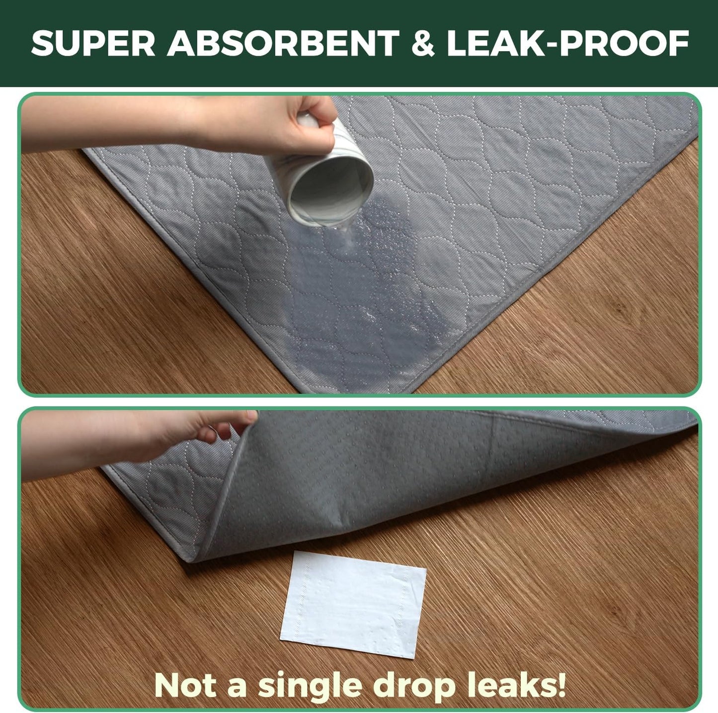 FXW Washable Pee Pads for Dogs, Puppy Pads with Super Absorbent, Specifically Designed Rollick/Homeplus 24inch 8 Panels Dog Playpen, 29" Octagon, Gray, 1 Pack