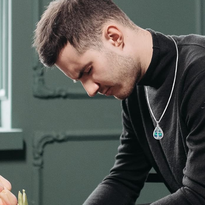 Eusense Cremation Jewelry for Ashes Urn Necklace to Put Ashes In 925 Sterling Silver Memorial Pendant Tree of Life Infinity Urn Necklaces for Ashes Necklace for Women Men