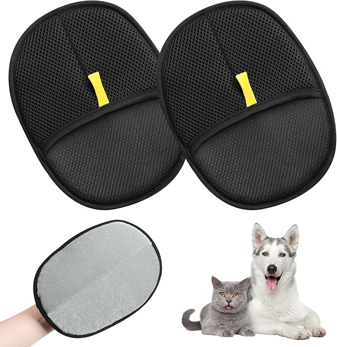 Celery Pets Double Sided Grooming Glove, Pet Hair Remover Gloves for Dog & Cat, Versatile Grooming Gloves for Washing, Deshedding, Grooming, Reusable Pet Hair Remover Glove for Washing-2pcs