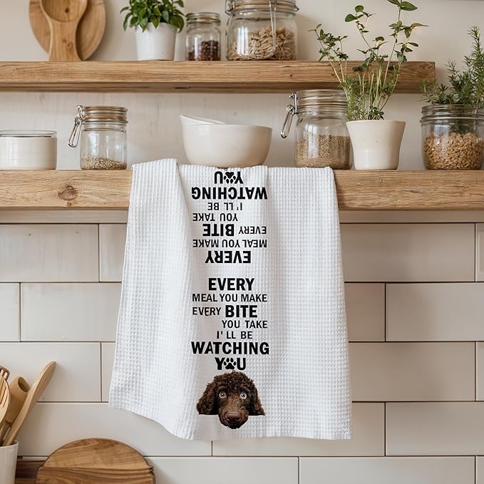 Funny Poodle Dog Lover Gifts Kitchen Towels Dish Hand Towels for Kitchen and Bathroom Decorative, Funny Every Meal You Make Dog Kitchen Decor, 16x24 Inch
