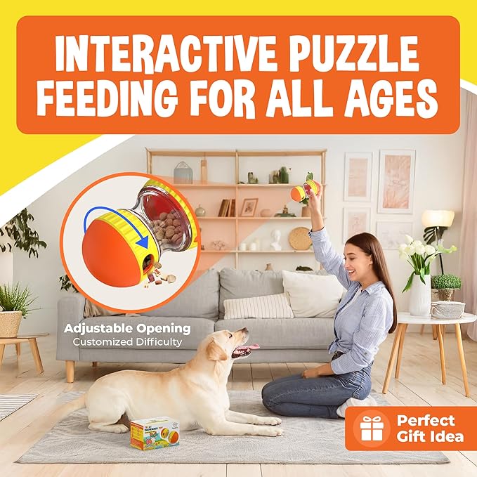 Dog Treat Dispenser Toy-Dog Puzzles for Smart Dogs-Puzzle Feeder Dog & Enrichment Toys for Dogs–Durable Treat Dispensing Dog Toys-Limited Edition Puzzle Toys for Dogs Mental Stimulation