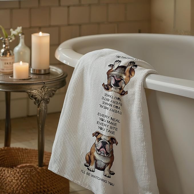 Funny English Bulldog Gifts Kitchen Decor Towels, Every Meal You Make English Bulldog Bathroom Decor Hand Towels Dish Towels, Bulldog Mom Lover Gifts, 16x24 Inch