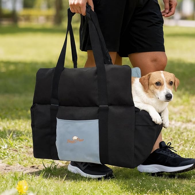 Dog Car Seat for Small Dogs: Puppy Car Seats Bed Waterproof with Safety Leash - Pet Carseat Doggy Carrier with Storage Pockets,Washable,Black
