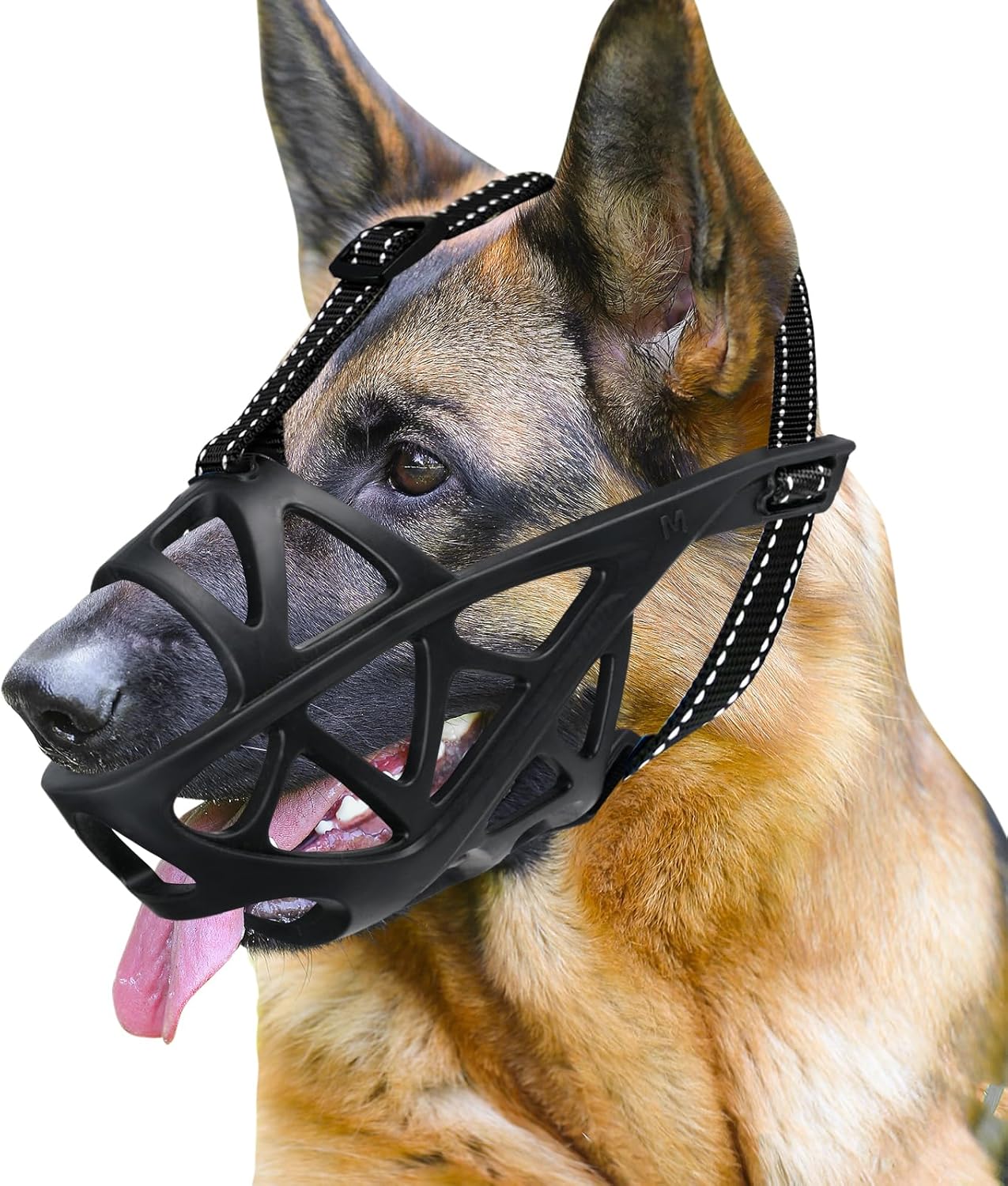 Dog Muzzle for Large Dogs, Medium and X-Large Aggressive Dog, Breathable Basket Muzzles, Suitable for Grooming Trimming Training, Allows Panting Drinking (Black, XL)