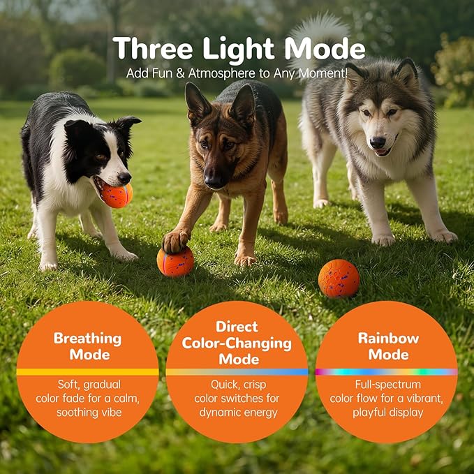 Smart Interactive Dog Toys - ETPU New Material Automatic Moving Dog Ball, Motion Activated Rolling & Rotating Bouncy Toy for Medium & Large Dogs’ Enrichment & Stimulation-Orange