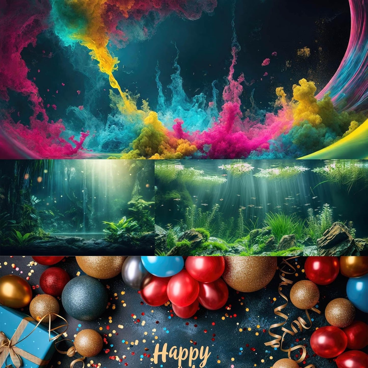 Fantasy Mushroom Forest Aquarium Background Abstract Cartoon Mushroom Reptile Tank Backgrounds Vibrant Jungle Mushrooms Theme Fish Tank Background Magic Mushrooms Reptile Enclosure Backgrounds 48x20in