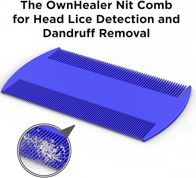 OWNHEALER Professional Lice Comb Kit - for Lice, Nits, and Dandruff Removal. Quick Results for Head Lice Treatment - Suitable for All Hair Types. Peine para piojos y liendres.
