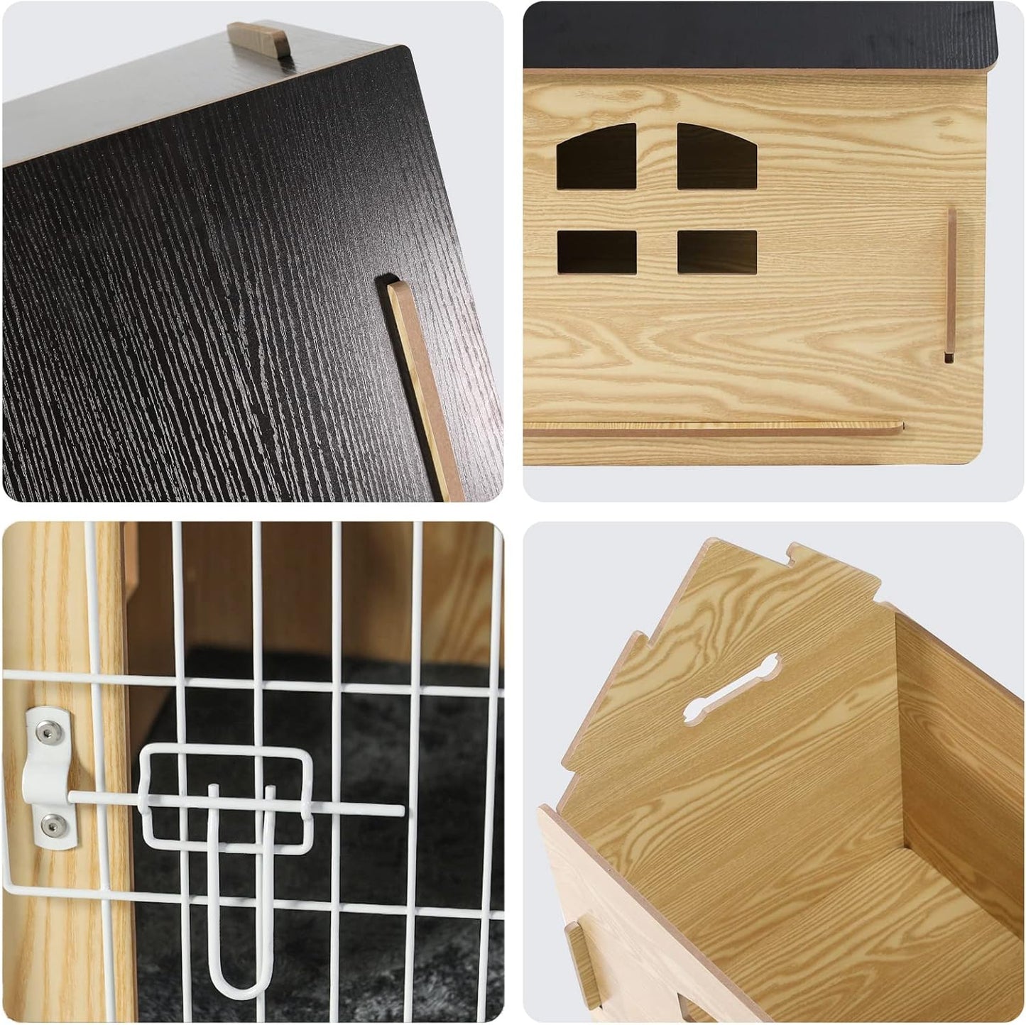 Dog House Indoor for Small Dogs or Cats, Cozy Wooden Design, Small Indoor Bed House, with Air Vents and Elevated Floor Warm Dog Cave