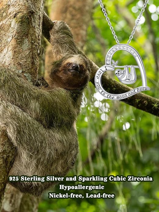 Dorunmo Animal Necklace 925 Sterling Silver Owl/Sloth/Axolotl/Dolphin Necklace Celtic Knot Pendant Birthday Anniversary Animal Jewelry for Women Friends Animals Lover