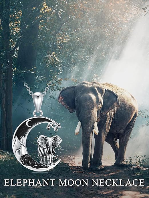 Gothic Jewelry Bat/Cat/Wolf/Dragon/Owl/Fox/Spider/Sun Pendant Sterling Silver Crescent Moon Necklace for Women Girls Black Jewelry Gifts