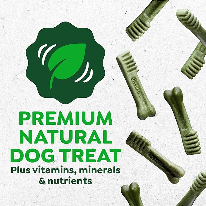 Greenies Veterinarian-Recommended Adult Natural Dental Dog Treats Regular Size, Dog Dental Chews, Original Flavor, 12 oz. Pack, 12 Count