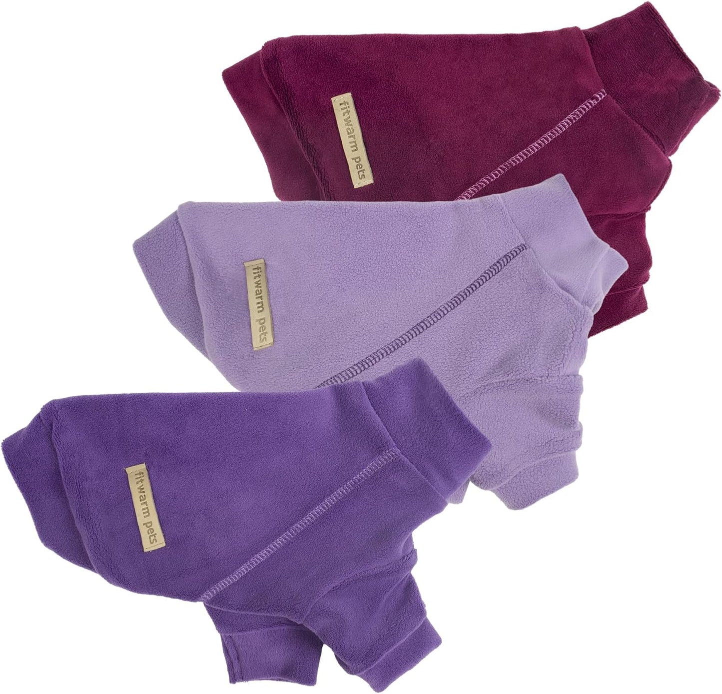 Fitwarm 3 Pack Classic Fleece Dog Sweater, Turtleneck Dog Sweatshirt, Dog Winter Clothes for Small Dogs Boy Girl, Pet Pullover Jumper, Cat Apparel, Purple, MediumPurple, Dark Red, XL