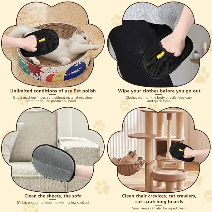Celery Pets Double Sided Grooming Glove, Pet Hair Remover Gloves for Dog & Cat, Versatile Grooming Gloves for Washing, Deshedding, Grooming, Reusable Pet Hair Remover Glove for Washing-2pcs