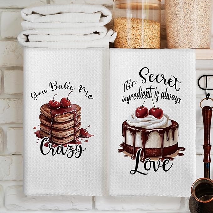 Funny Valentine Poems Kitchen Towels Set of 2, Heart Love Wedding Gift, Love Gifts Gifts for Her Girlfriend Wife Women Decoration Tea Towels Kitchen Hand Towels 16x24 Inch