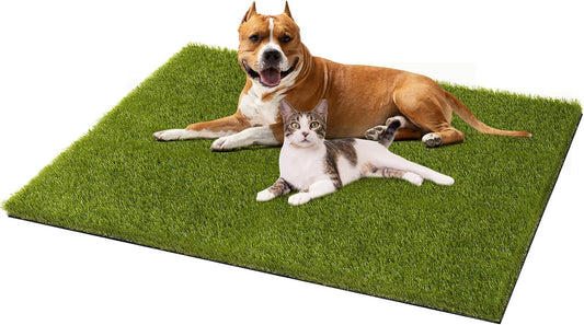 Dog Grass Pee Pads, 51.2 x 31.5 inches Reusable Artificial Grass Turf Rug for Dogs, Washable Fake Grass Mat Dog Pee Pad Replacement Outdoor Indoor Potty Training Pads with Drainage Holes