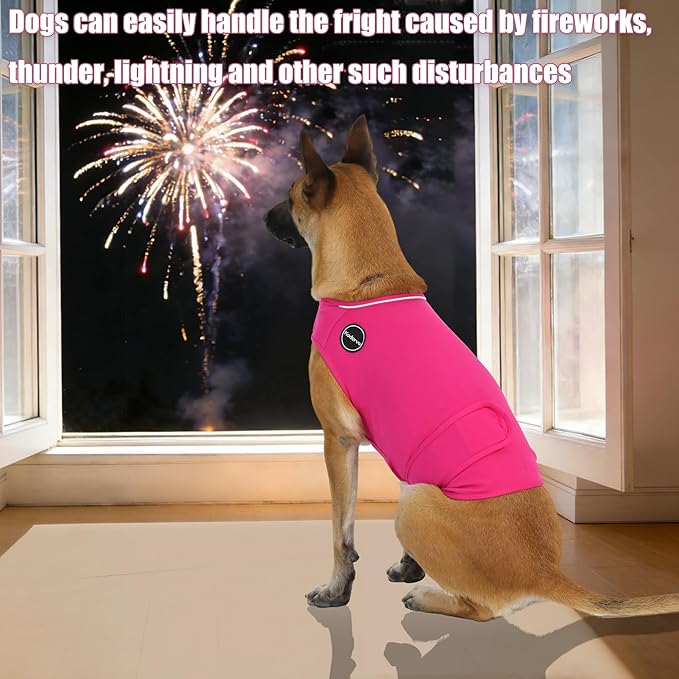 Dog Anxiety Vest, Skin-Friendly Thunder Jacket for Dogs, Dog Calming Shirt for Thunder, Fireworks, Vet Visits and Separation - Keep Pet Calm Without Medicine, Fit for Small Medium Large Dogs