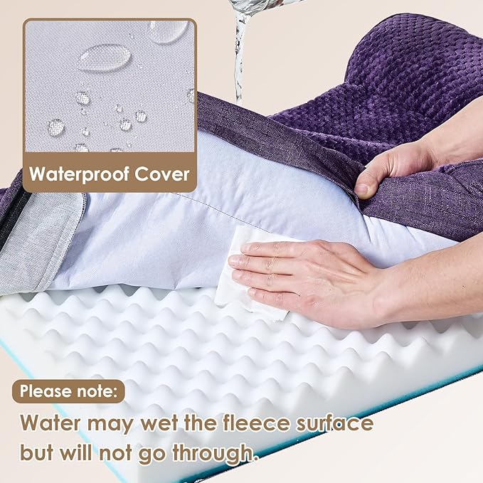 EHEYCIGA Orthopedic Dog Bed Medium Size Dogs, Memory Foam Dog Bed with Washable Removable Cover, Waterproof Pet Sofa Couch for Crate with Nonskid Bottom, 30x20x6, Purple