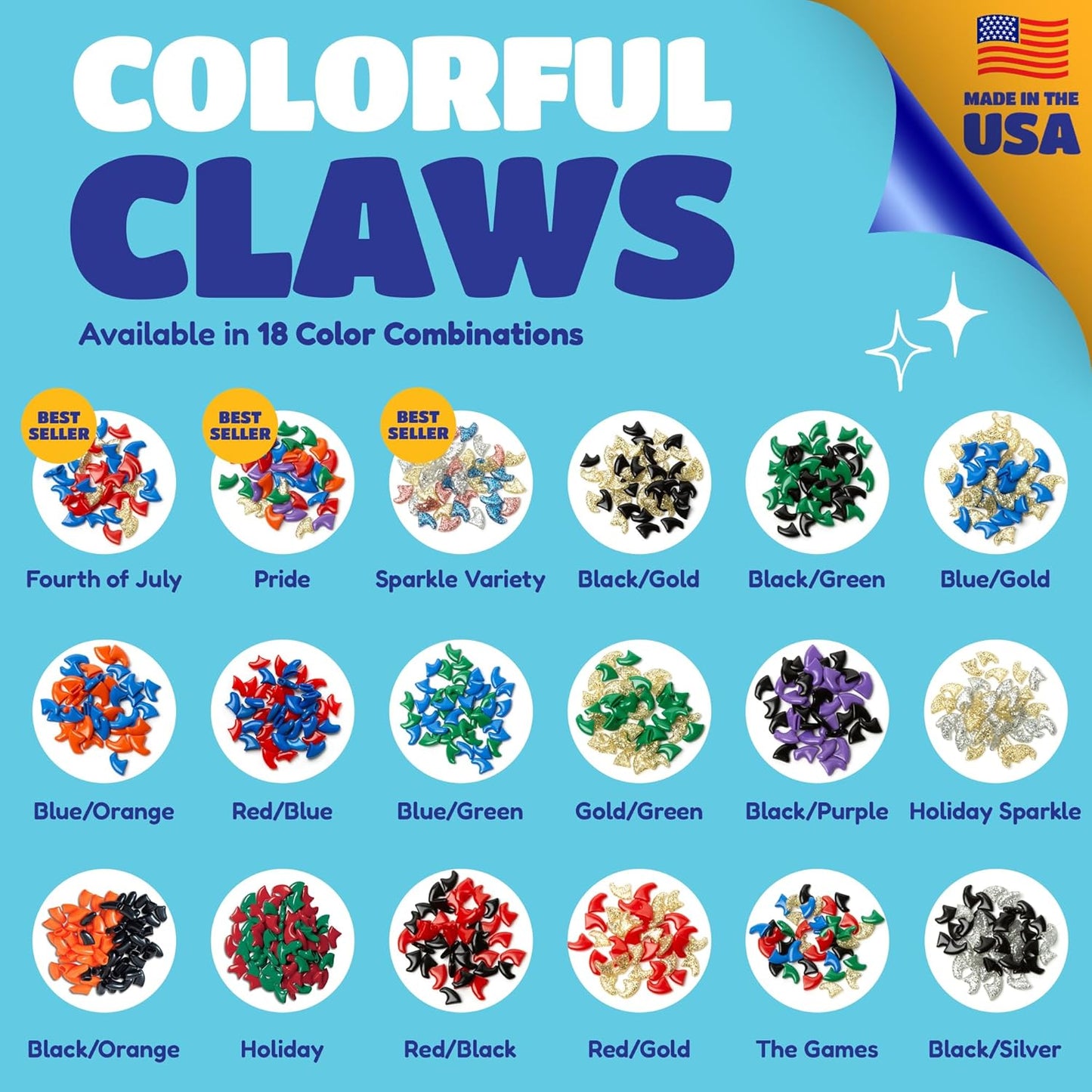 Soft Claws Cat Nail Caps for Medium Cats – (40 Caps, Black & Gold) - Made in USA - Veterinarian-Developed | Protects Furniture & Skin - Easy to Apply, Long-Lasting Anti-Scratch Soft Cat Claw Covers