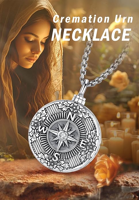 EUDORA Sterling Silver Urn Necklace for Ashes for Women Men, Ash Pendant for Human Cat Dog Ashes, Necklace for Ashes of Loved One Dad Mom Papa Pet Cremation Souvenir Jewelry for Funeral, 20inch