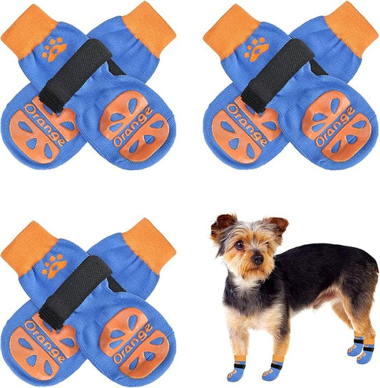 BEAUTYZOO Anti-Slip Dog Socks,Dog Shoes for Hot/Cold Pavement,Paw Protectors with Grips 3 Pairs for Puppy Small Medium Large Senior Old Dogs,Dog Socks to Prevent Licking and Hardwood Floor Protection