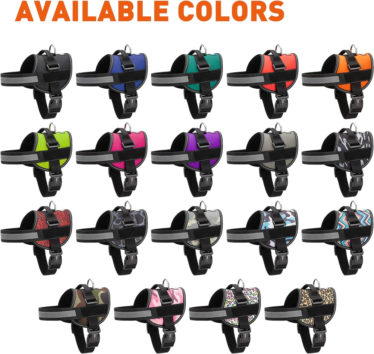 Dogline Dog Harness, Reflective No-Pull Adjustable Vest with Handle for Walking, Training, Breathable, No - Choke Harness for Small, Medium or Large Dogs Room for Patches Zebra Black/White M 22"-28"