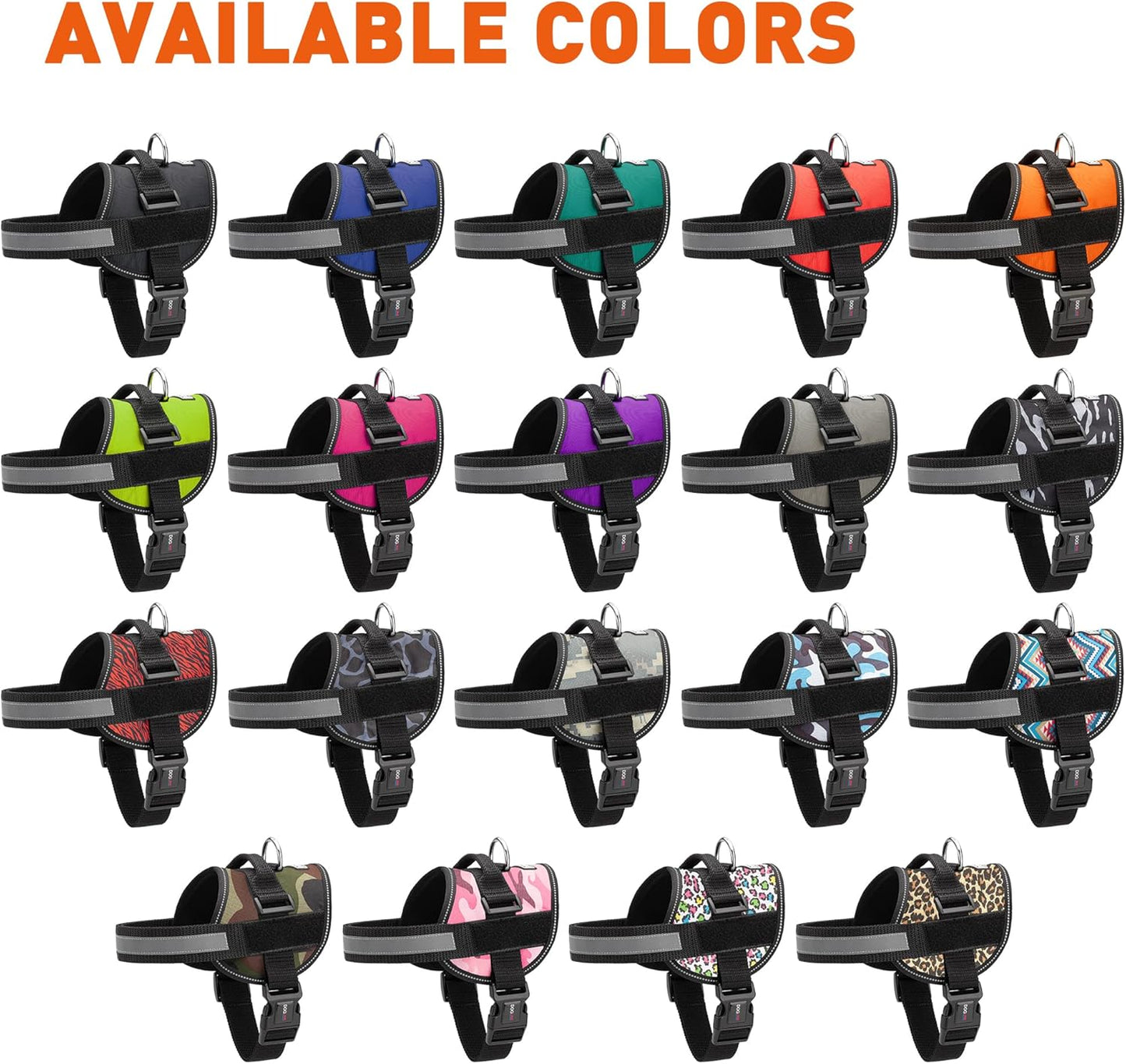 Dogline Dog Harness, Reflective No-Pull Adjustable Vest with Handle for Walking, Training, Breathable, No - Choke Harness for Small, Medium or Large Dogs Room for Patches Leopard Brown XL 33"-46"