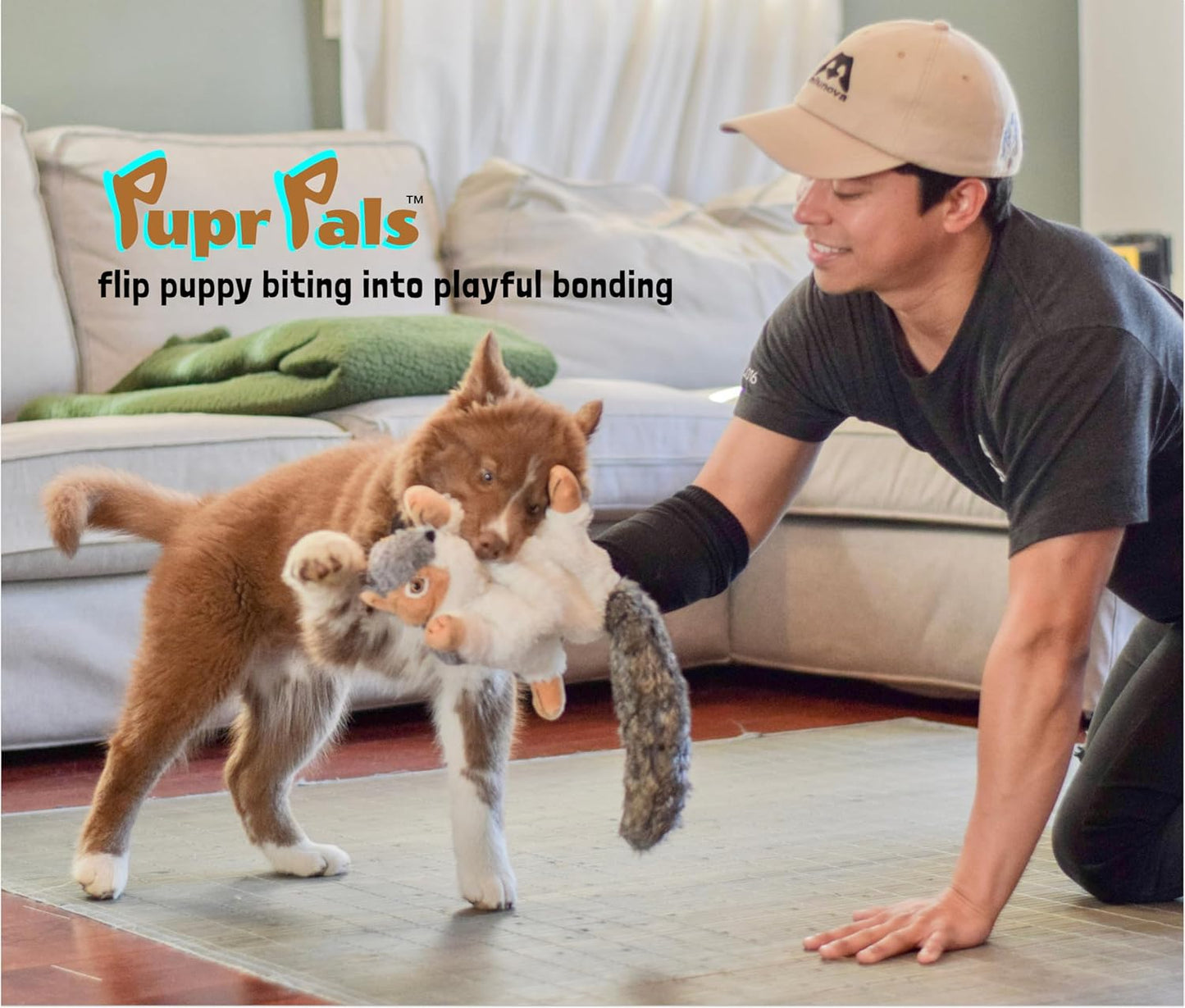 Milunova Pupr Pals Dog & Cat Toy Puppet with Tough Padding for Safe Interactive Play, Protection to Stop Puppy Kitten Biting Hands; for Boredom-Busting Training and Exercise