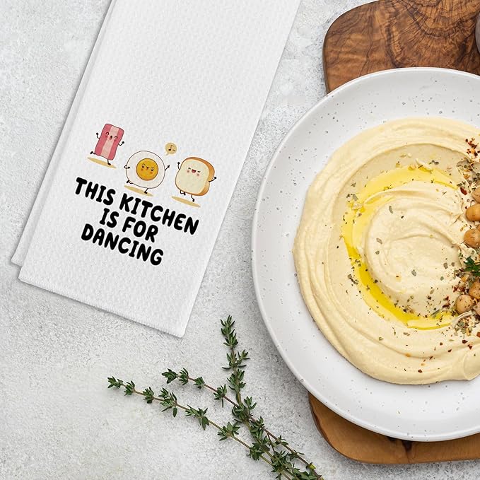 Funny Baking Kitchen Towels This Kitchen is for Dancing Cleaning Cloth Funny Sayings Humorous Dish Towels Farmhouse Kitchen Decor Great Housewarming Gifts for Women Men Chef Bake Lover