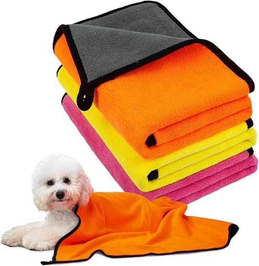 MICOOYO Dog Towels for Drying Dogs 3 Pack, Ultra Absorbent Microfiber Pet Bath Blanket | Quick Dry Towel for Dogs and Cats, 28"x40", L