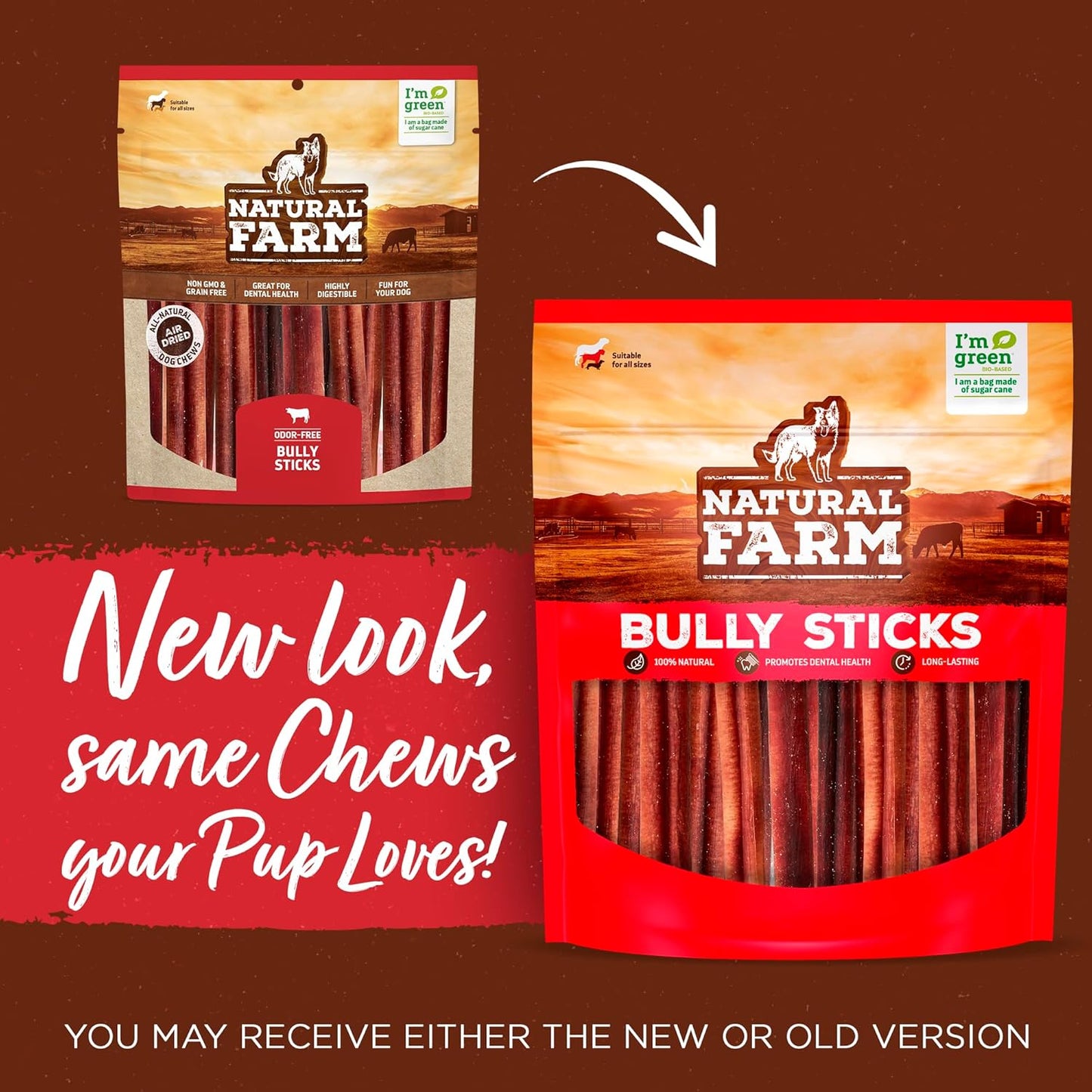 Natural Farm Bully Sticks, Odor-Free, (6 Inch, 12 Ounces), Packaged by Weight, 100% Beef Pizzle Chews, Grass-Fed, Fully Digestible Treats to Keep Your Puppies, Small and Medium Dogs Busy