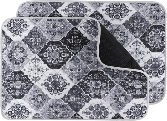 IEUUMLER Washable Pee Pads for Dogs, 2 Pack Reusable Pee Pads for Dogs Non-Slip Grip, Super Absorbent Waterproof Puppy Pads for Potty Training, Playpen, Crate, Whelping Box EU011 Black Grey, 36x31