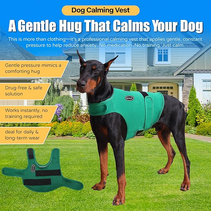 Dog Anxiety Vest - Skin-Friendly Calming Shirt for Thunder, Fireworks, Vet Visits & Separation Anxiety – No Medicine or Training Needed – Suitable for Small, Medium, and Large Dogs