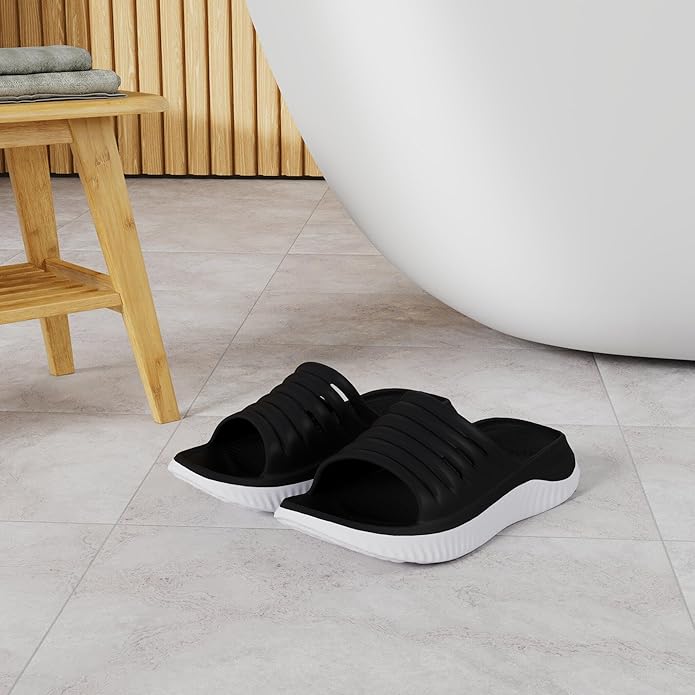 KuaiLu Womens Recovery Sandals With Comfortable Plantar Fasciitis Support,Ladies Orthotic Open Toe Sport Slides Thick Cushion Reduces Stress on Feet,Joints & Back Post-Exercise