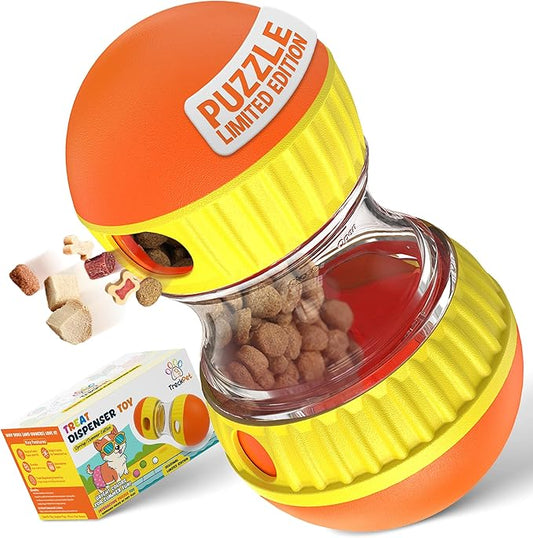 Dog Treat Dispenser Toy-Dog Puzzles for Smart Dogs-Puzzle Feeder Dog & Enrichment Toys for Dogs–Durable Treat Dispensing Dog Toys-Limited Edition Puzzle Toys for Dogs Mental Stimulation