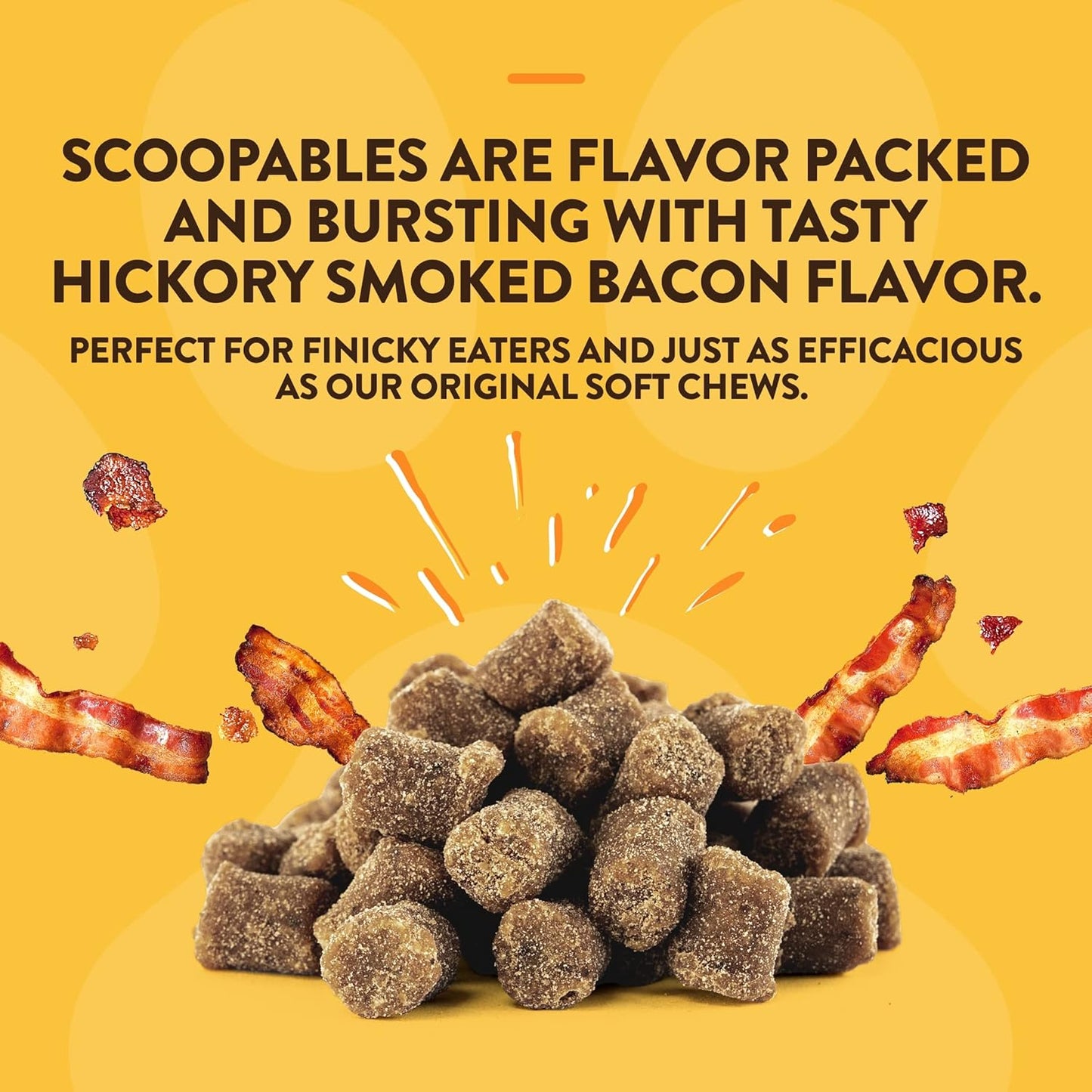 NaturVet Scoopables Emotional Support for Dogs - Daily Calming Aid Promotes 24/7 Normal, Calm Behavior - Hickory Smoked Bacon Flavored | 11oz Bag